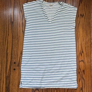 J. Crew Navy and Cream Striped Knit Dress